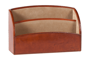 MANHATTAN, letter holder, brown leather