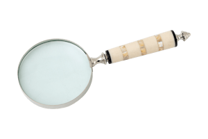 FLORES, magnifying glass, resin/nickel