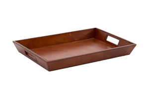 MANHATTAN, tray, brown leather