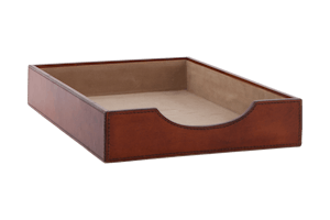 MANHATTAN, paper tray, brown leather