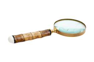 ANEMOON, magnifying glass, bone/brass