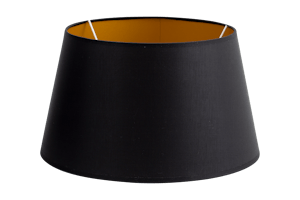 LINDRO, abat-jour, noir et or, cylindrique, 30 cm