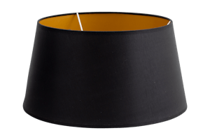 LINDRO, abat-jour, noir et or, cylindrique, 35 cm