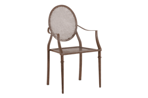 MARY, armchair, rust finish, metal