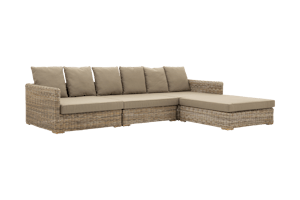 HILLS, garden sofa, with cushion + pouf